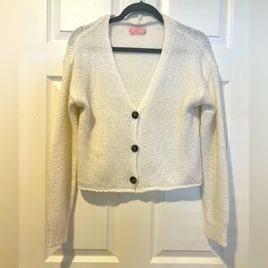 Urban Outfitters White Button-Up Crop Cardigan Size Small
